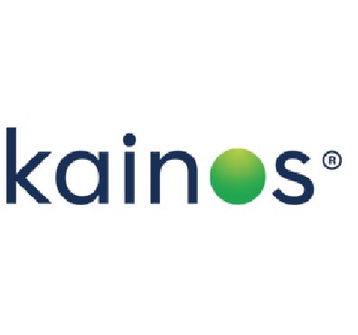 Kainos logo with green ball in the space of the 'o', HR transformation client